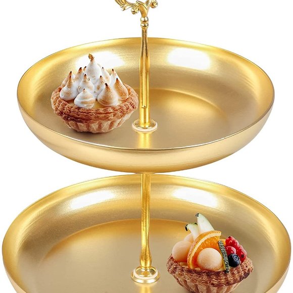Bosonshop 2 Tier Cupcake Stand Cupcake Holder for Party Stacked Bowls - Picture 4 of 8